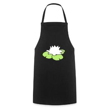 water lily - Cooking Apron - black - Front - AI Model Male 185 dark (185cm)