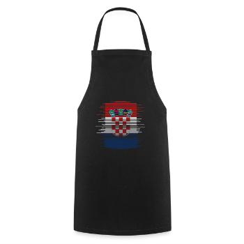 Drapeau de la Croatie Adriatique Zagreb Drapeau croate - Tablier de cuisine - noir - Devant - AI Model Male 185 dark (185cm)