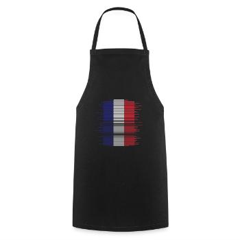 Frankreich Flagge Used Look Französische Fahne - Kochschürze - Schwarz - Vorne - AI Model Male 185 dark (185cm)