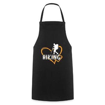 Hiker Heart Hiking - Kochschürze - Schwarz - Vorne - AI Model Male 185 dark (185cm)