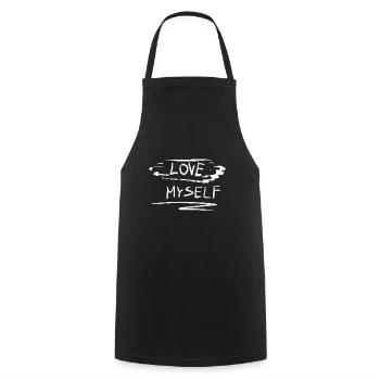 selbstliebe ich liebe mich text stolz - Kochschürze - Schwarz - Vorne - AI Model Male 185 dark (185cm)