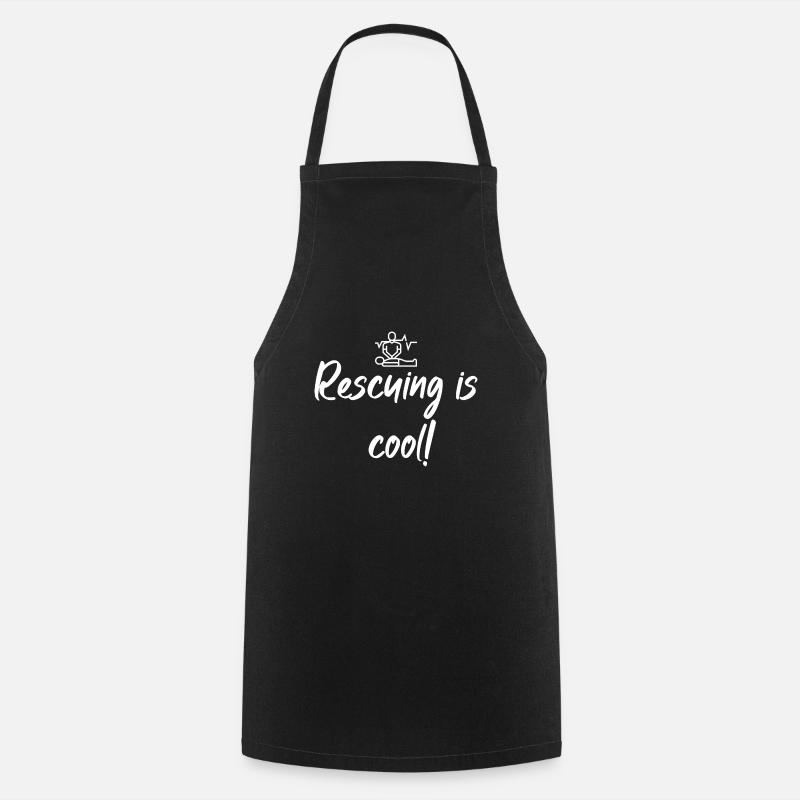 Rescuing is cool - Cooking Apron - black