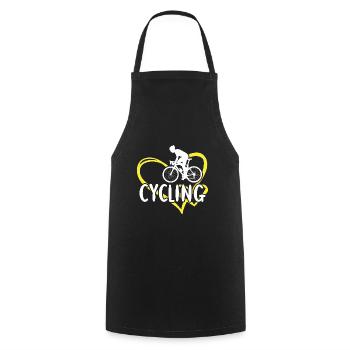 Sport Heart Cycling - Kochschürze - Schwarz - Vorne - AI Model Male 185 dark (185cm)