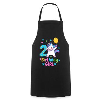 2nd birthday unicorn - Cooking Apron - black - Front - AI Model Male 185 dark (185cm)