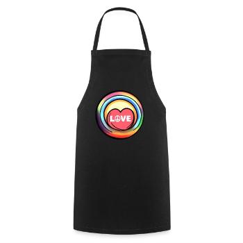 Love is love - Cooking Apron - black - Front - AI Model Male 185 dark (185cm)