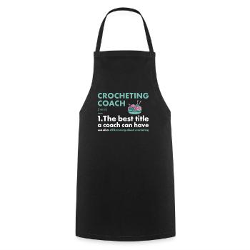 Crochet Coach Définition Crochet - Tablier de cuisine - noir - Devant - AI Model Male 185 dark (185cm)