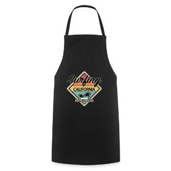 Surfeurs surfeurs californiens - Tablier de cuisine - noir - Devant - AI Model Male 185 dark (185cm)