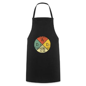 Papa Dad 2020 Fête des pères Père - Tablier de cuisine - noir - Devant - AI Model Male 185 dark (185cm)