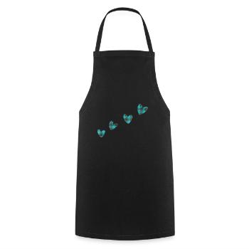 4 herzen stoff kleidung blau - Kochschürze - Schwarz - Vorne - AI Model Male 185 dark (185cm)