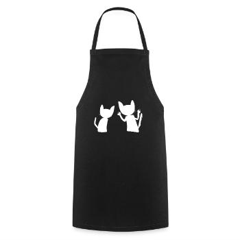 Cats Animals Pet gray scream sad - Cooking Apron - black - Front - AI Model Male 185 dark (185cm)