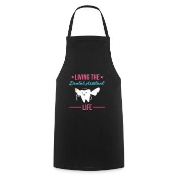 Living The Dental Assistant Life Dental Assistant - Cooking Apron - black - Front - AI Model Male 185 dark (185cm)