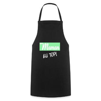 MAMAN. FÊTE DES MÈRES - Tablier de cuisine - noir - Devant - AI Model Male 185 dark (185cm)
