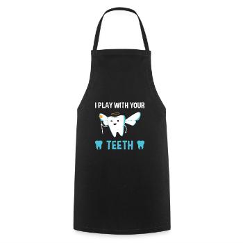 Hygienist I Play With Your Teeth - Cooking Apron - black - Front - AI Model Male 185 dark (185cm)