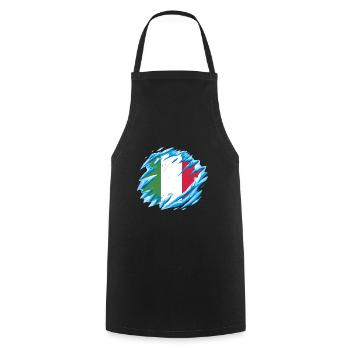 Italy Flag Vintage Italian Flag Used Look - Cooking Apron - black - Front - AI Model Male 185 dark (185cm)