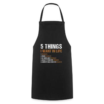 5 choses que je veux dans la vie Beagle - Tablier de cuisine - noir - Devant - AI Model Male 185 dark (185cm)