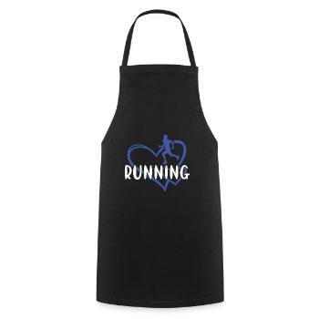 Sport Heart Running - Cooking Apron - black - Front - AI Model Male 185 dark (185cm)