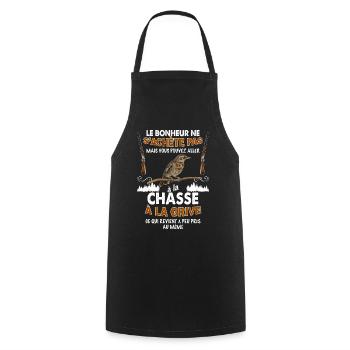 Chasse bonheur bonheur grive - Tablier de cuisine - noir - Devant - AI Model Male 185 dark (185cm)
