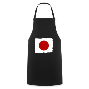 Japan Flagge Used Look Nihon Japanische Fahne - Kochschürze - Schwarz - Vorne - AI Model Male 185 dark (185cm)