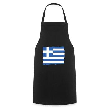 Drapeau de la Grèce Hellas Athènes Drapeau de la Grèce - Tablier de cuisine - noir - Devant - AI Model Male 185 dark (185cm)