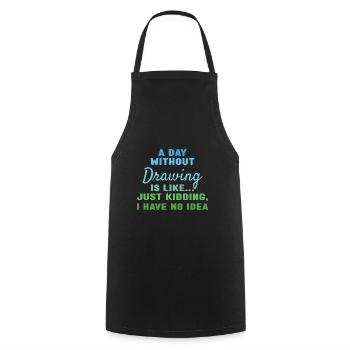 Tiroir Un jour sans dessin - Tablier de cuisine - noir - Devant - AI Model Male 185 dark (185cm)