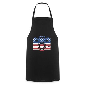 Photographe Us Flag Photography - Tablier de cuisine - noir - Devant - AI Model Male 185 dark (185cm)