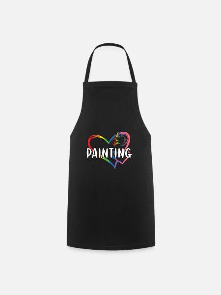 Painter Heart Painting - Kochschürze - Schwarz