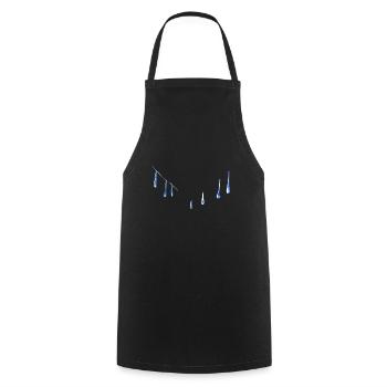 water drops symbol blue water - Cooking Apron - black - Front - AI Model Male 185 dark (185cm)
