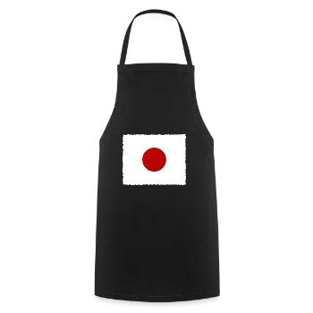 Japan Flagge Used Look Nihon Japanische Fahne - Kochschürze - Schwarz - Vorne - AI Model Male 185 dark (185cm)