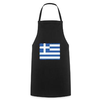 Drapeau de la Grèce Hellas Athènes Drapeau grec - Tablier de cuisine - noir - Devant - AI Model Male 185 dark (185cm)