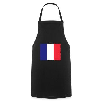 Frankreich Flagge Used Look Französische Fahne - Kochschürze - Schwarz - Vorne - AI Model Male 185 dark (185cm)