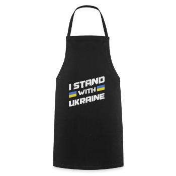 Je soutiens l’Ukraine - arrêtez la guerre - Tablier de cuisine - noir - Devant - AI Model Male 185 dark (185cm)
