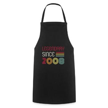 Birthday Legendary Since 2008 - Cooking Apron - black - Front - AI Model Male 185 dark (185cm)
