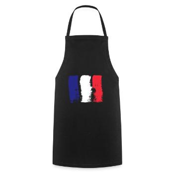 France Flag Distressed Look French Flag - Cooking Apron - black - Front - AI Model Male 185 dark (185cm)