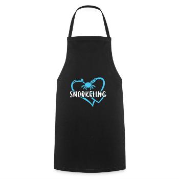 Snorkeler Heart Snorkeling - Tablier de cuisine - noir - Devant - AI Model Male 185 dark (185cm)