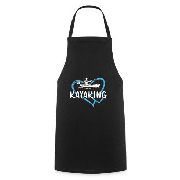 Kayaker Heart Kayaking - Cooking Apron - black - Front - AI Model Male 185 dark (185cm)