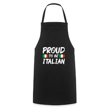 Drapeau de l’Italie Drapeau italien Vintage Look vieilli - Tablier de cuisine - noir - Devant - AI Model Male 185 dark (185cm)