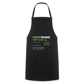 Hopfnung Bier Saufen JGA Hopfen - Kochschürze - Schwarz - Vorne - AI Model Male 185 dark (185cm)