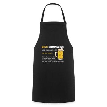 Bier Sommelier Bier Saufen JGA Hopfen Männertag - Kochschürze - Schwarz - Vorne - AI Model Male 185 dark (185cm)