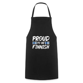 Finland Flag Suomi Finnish Flag Used Look - Cooking Apron - black - Front - AI Model Male 185 dark (185cm)