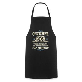 Oldtimer Baujahr 1969 Jahrgang geboren Geburtstag - Kochschürze - Schwarz - Vorne - AI Model Male 185 dark (185cm)