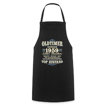 Oldtimer Baujahr 1959 Jahrgang geboren Geburtstag - Kochschürze - Schwarz - Vorne - AI Model Male 185 dark (185cm)