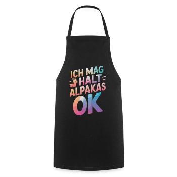 Alpaca llama alpacas animal - Cooking Apron - black - Front - AI Model Male 185 dark (185cm)