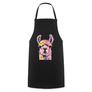 Alpaka Llama - Kochschürze - Schwarz - Vorne - AI Model Male 185 dark (185cm)