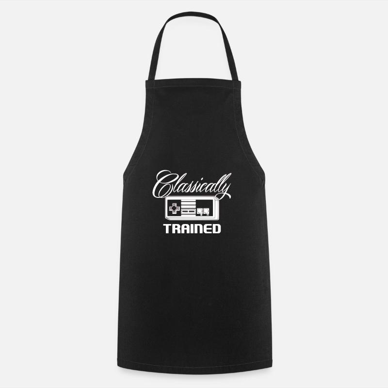Classically TRAINED Retro GAMER - Cooking Apron - black