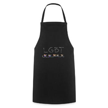 hearts lgbt love human rights symbol - Cooking Apron - black - Front - AI Model Male 185 dark (185cm)
