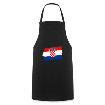 Croatia Flag Adriatic Zagreb Croatian Flag - Cooking Apron - black - Front - AI Model Male 185 dark (185cm)