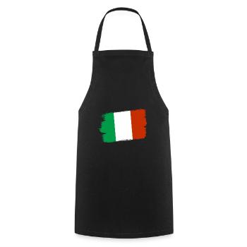 Italy Flag Vintage Italian Flag Used Look - Cooking Apron - black - Front - AI Model Male 185 dark (185cm)