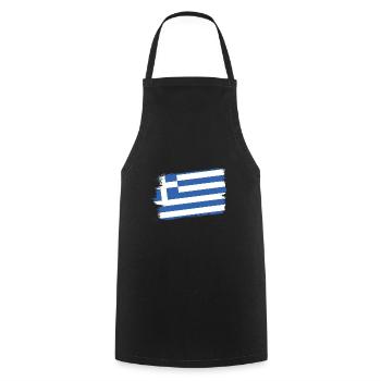 Greece Flag Hellas Athens Greek Flag - Cooking Apron - black - Front - AI Model Male 185 dark (185cm)