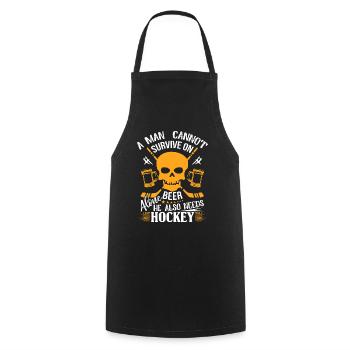 Un homme a besoin de hockey - Tablier de cuisine - noir - Devant - AI Model Male 185 dark (185cm)