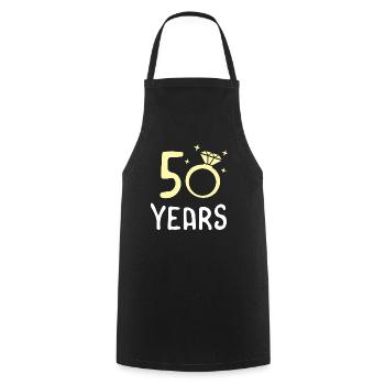 50th Wedding Anniversary 50 Years Gift Idea - Cooking Apron - black - Front - AI Model Male 185 dark (185cm)